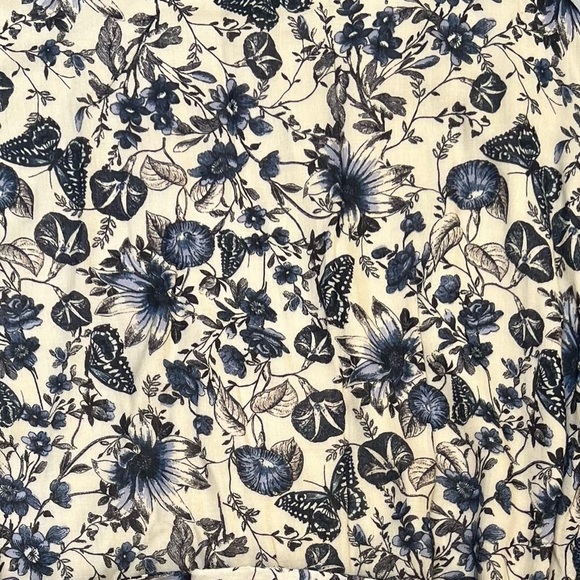 Zara Floral Print Midi Dress - Blue and Cream - Picture 8 of 10